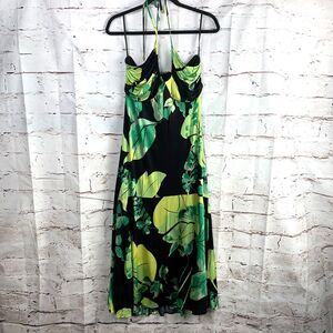 NEW WHBM “Lush Garden” Floral Strappy Maxi Dress Size 12 Resort Chic Halter
